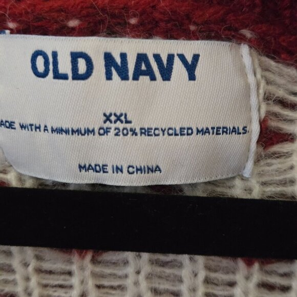 Old Navy Red White Fairisle Plussize Cardigan Sweater Size XXL - Picture 6 of 8